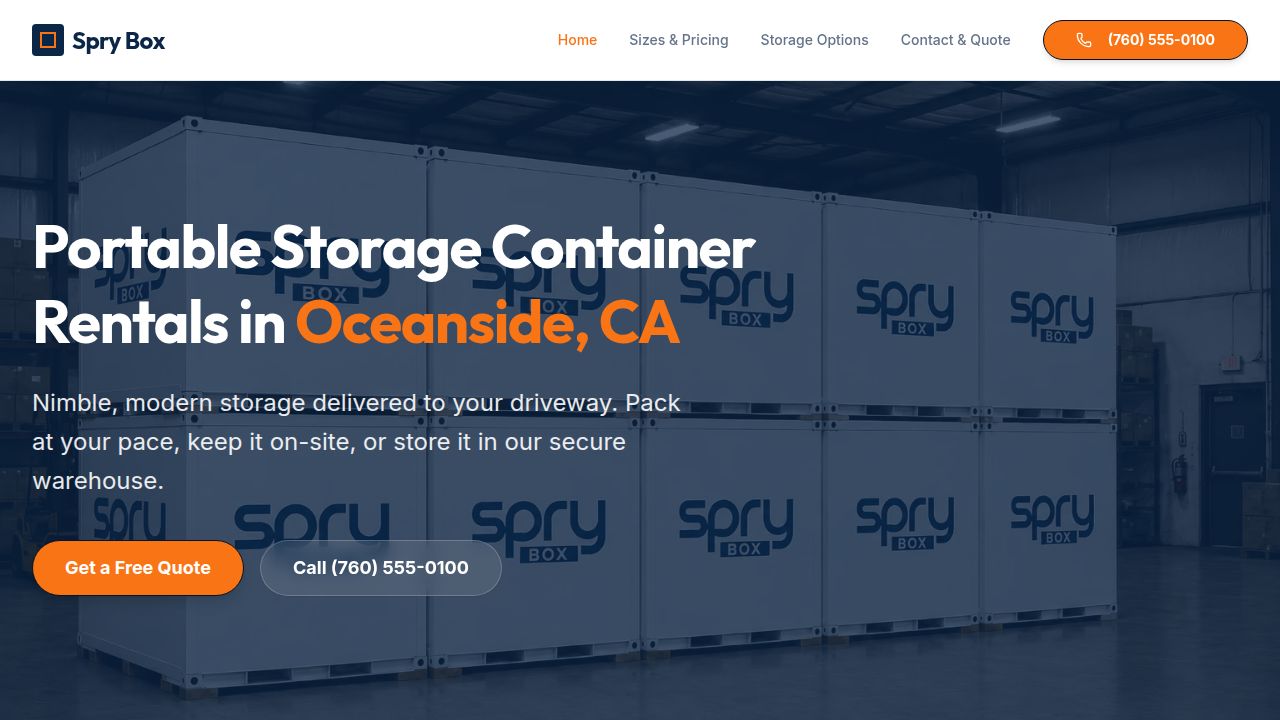 Storage Container Rentals Oceanside, CA | Spry Box